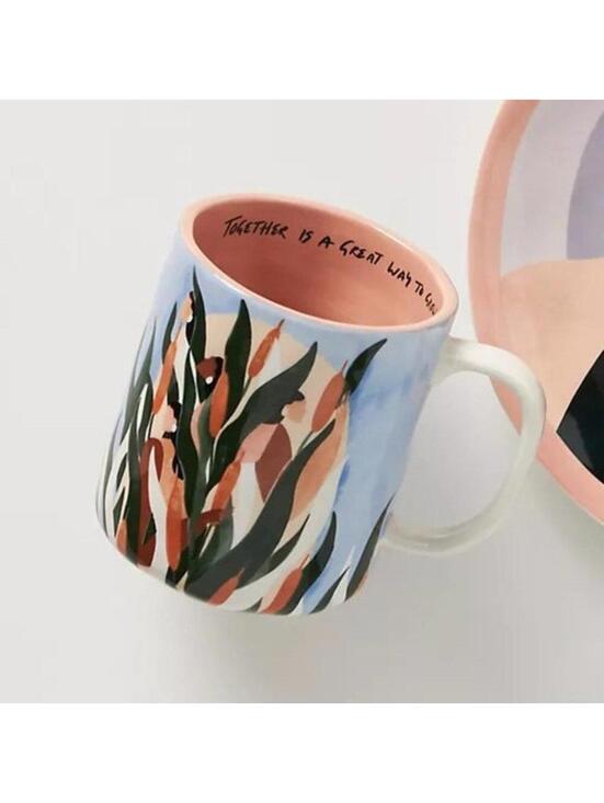 Anthropologie Other - Anthropologie Happiness Blooms Mug Cattail